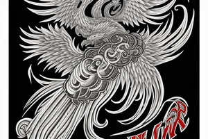 forearm sleeve with a large phoenix surrounded by family, NY Giants, NY Mets, NY Rangers, NY Knicks, Music tattoo idea