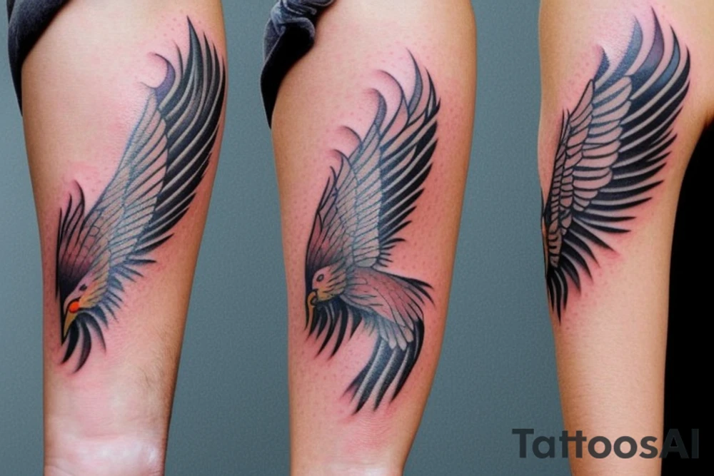 Minimal phoenix tattoo idea