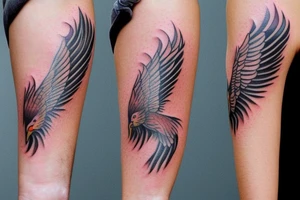 Minimal phoenix tattoo idea