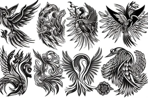 new age phoenix tattoo idea