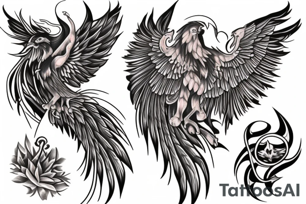 new age phoenix tattoo idea