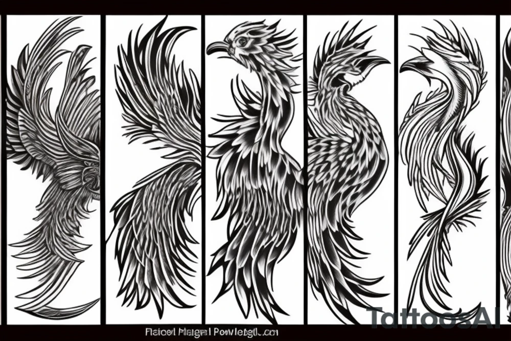 new age phoenix tattoo idea