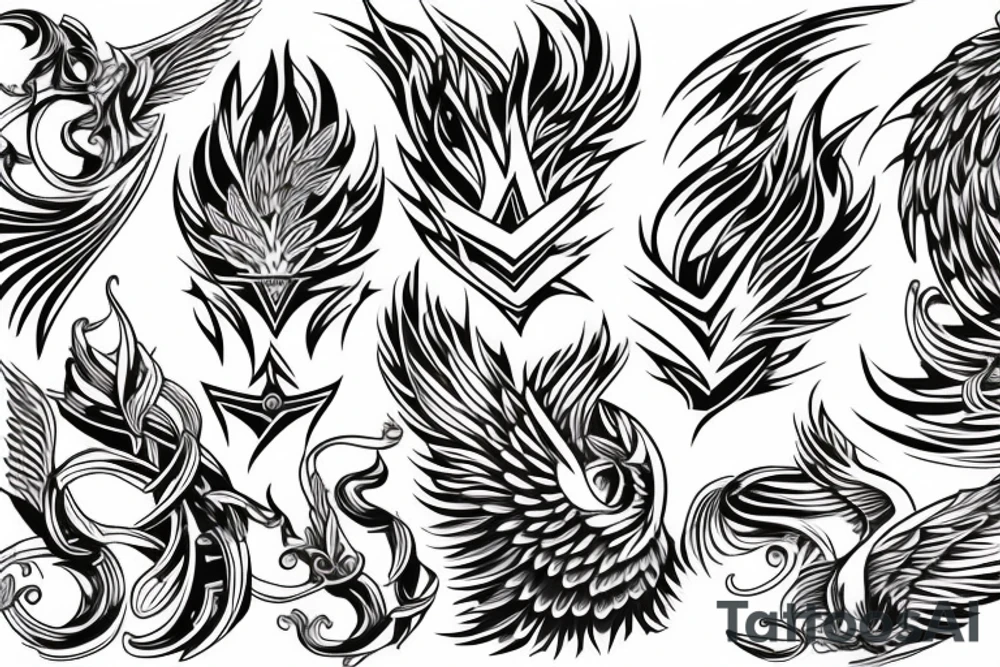 new age phoenix tattoo idea