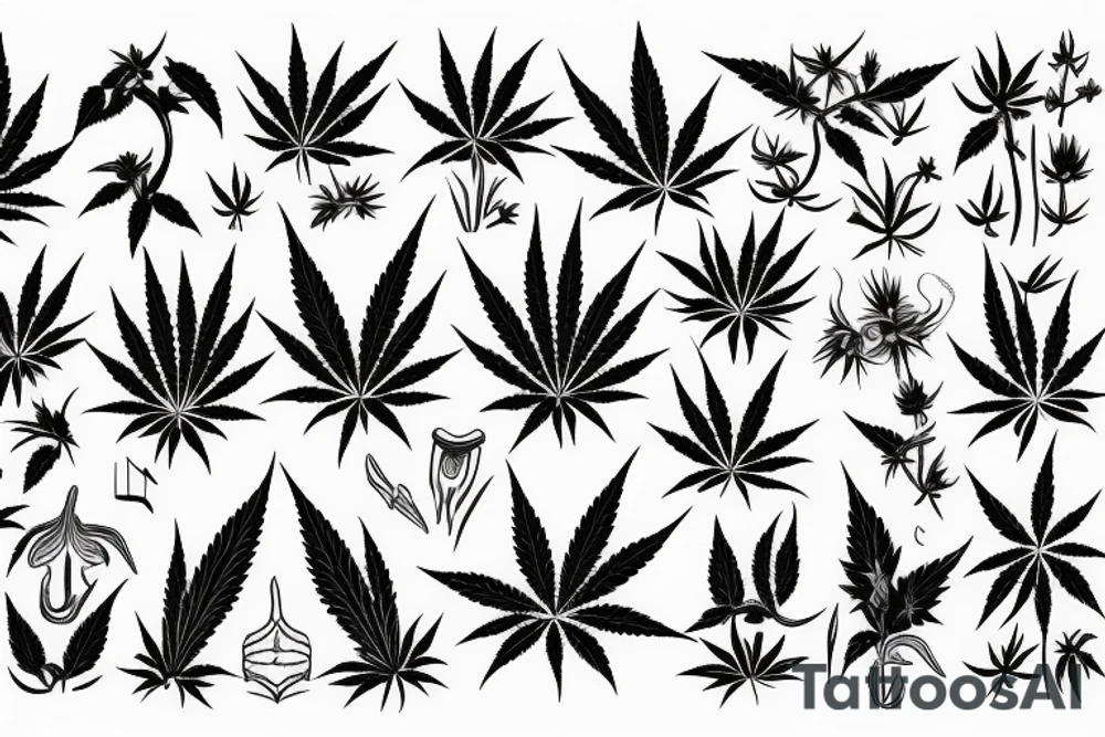 Weed with motivation tattoo idea
