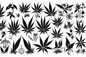 Weed with motivation tattoo idea