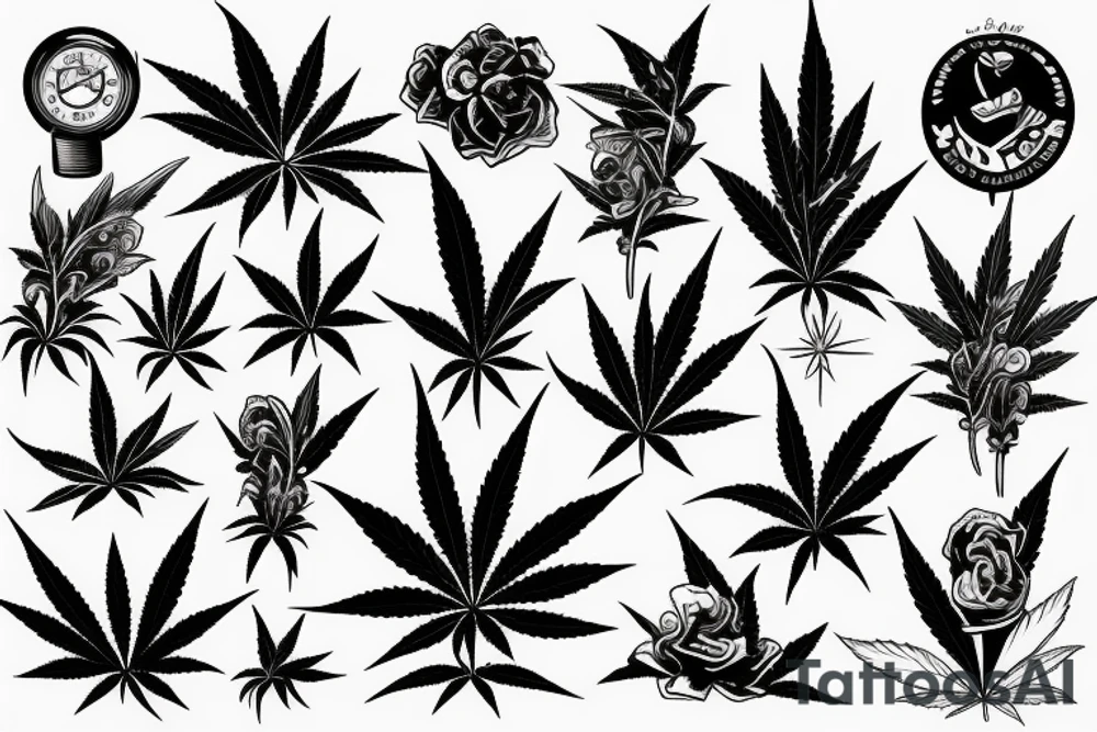 Weed with motivation tattoo idea