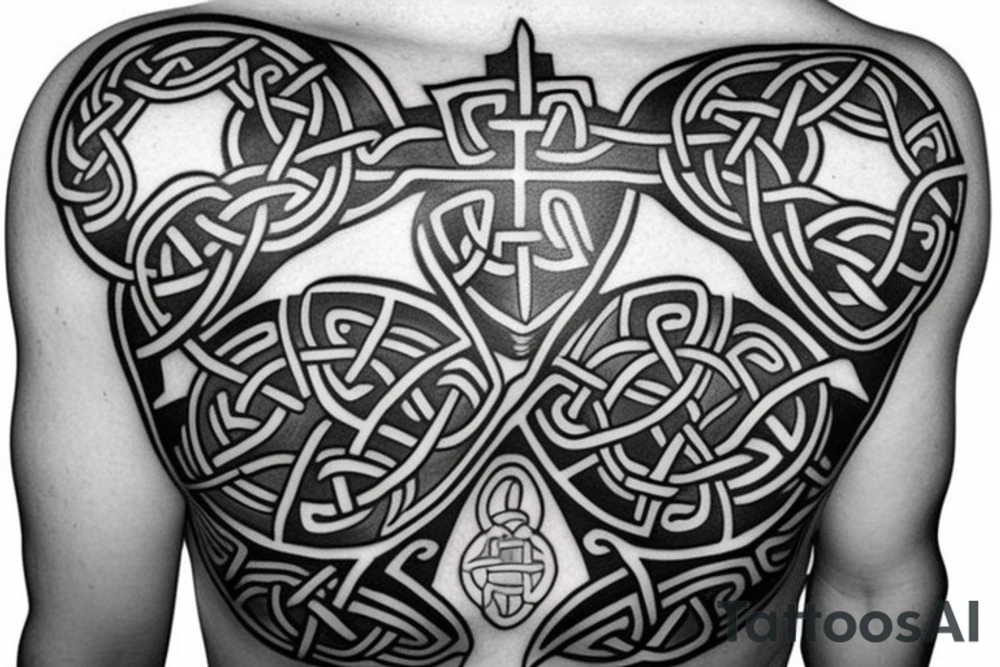 Shoulder tattoo with a Celtic cross of Muiredach. tattoo idea
