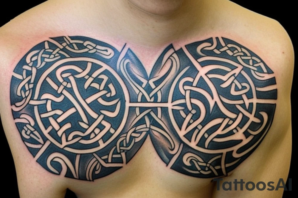 Leer Shoulder tattoo with a Celtic cross of Muiredach. tattoo idea