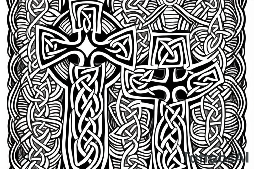 Left Shoulder tattoo with a Celtic cross of Muiredach. tattoo idea