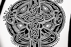 Left Shoulder tattoo with a Celtic cross of Muiredach. tattoo idea