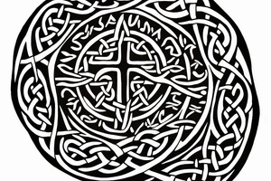 Left shoulder with complete Celtic cross tattoo idea