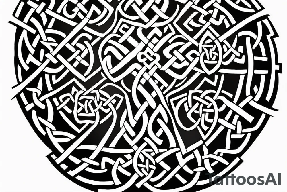 Left shoulder with complete Celtic cross tattoo idea