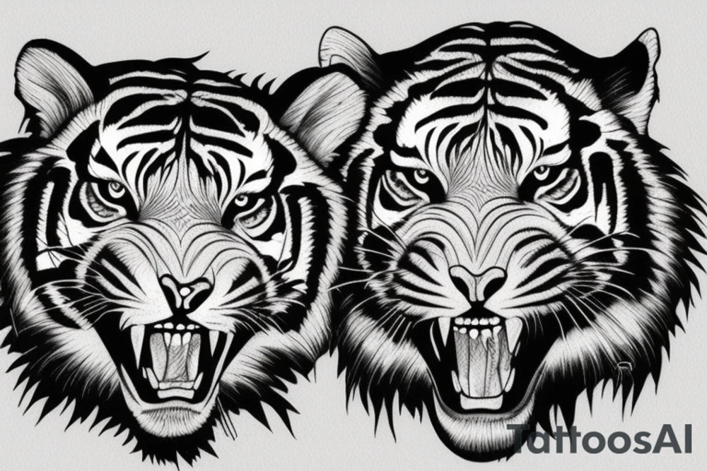 Wild tiger tattoo idea