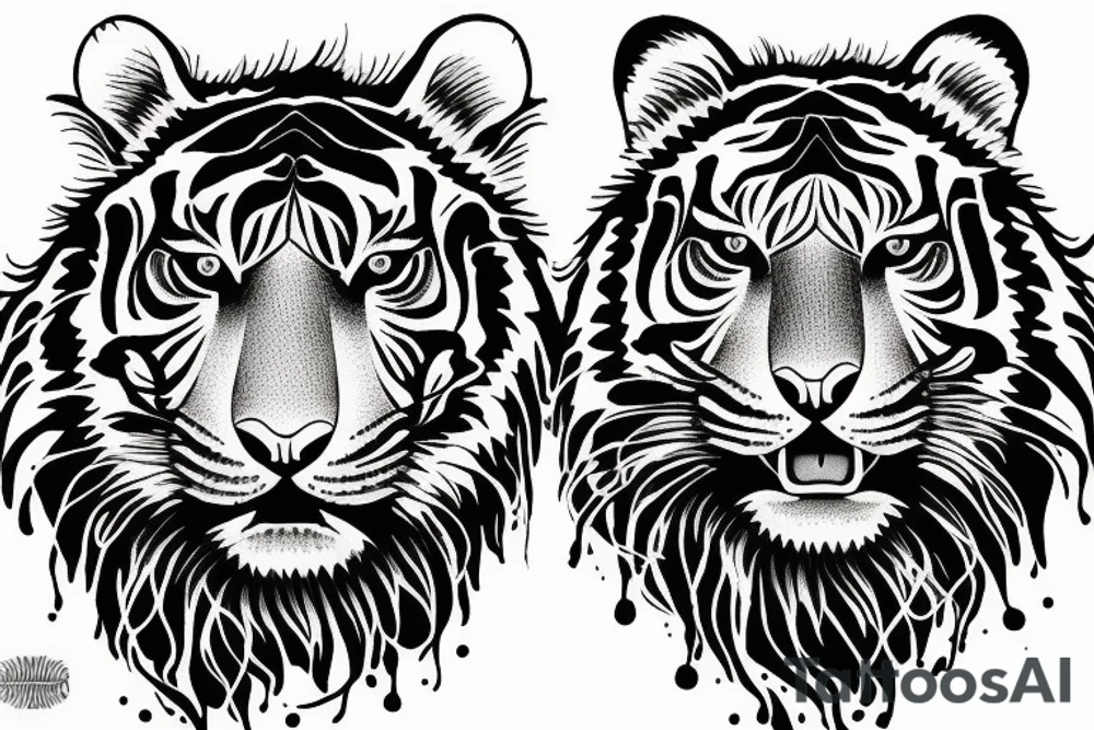 Wild tiger on The arm tattoo idea