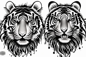 Wild tiger on The arm tattoo idea