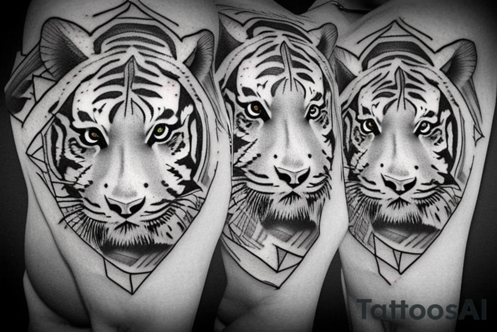 Wild tiger on The arm tattoo idea
