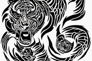 Attacking Tiger tattoo idea