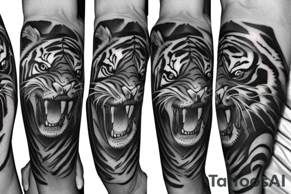 Attacking Tiger tattoo idea