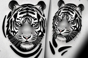 Attacking Tiger in the jungle tattoo idea