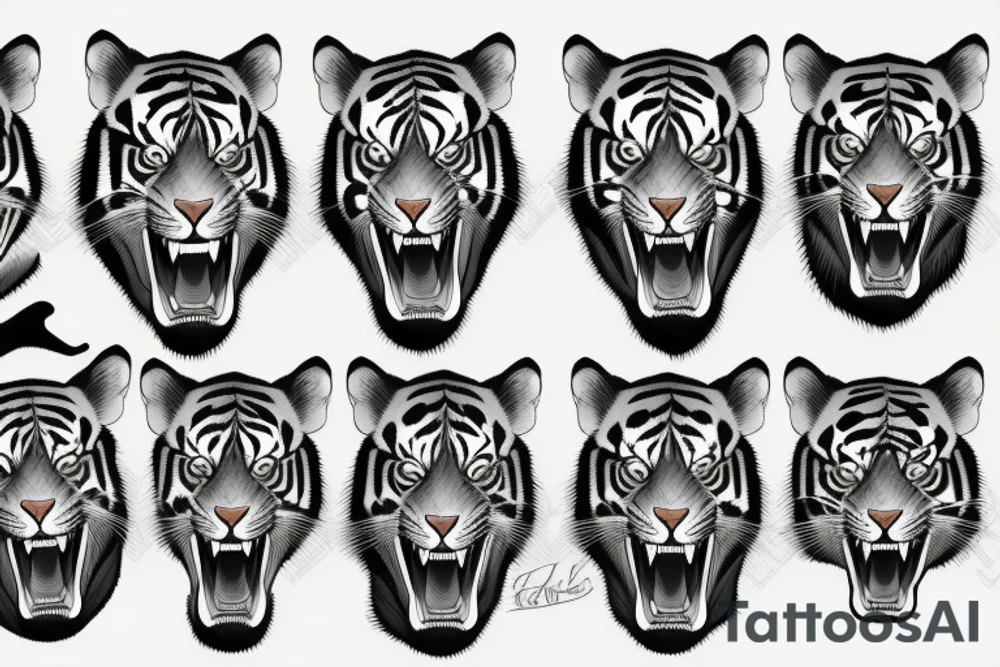 Realistic anger tiger tattoo idea