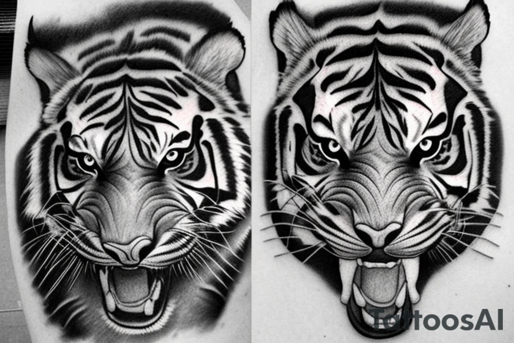 Realistic tiger tattoo idea