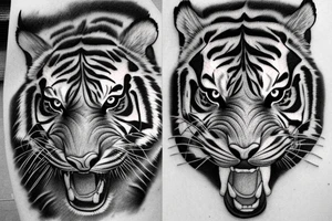 Realistic tiger tattoo idea