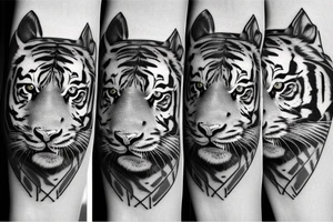 Realistic tiger on the arm tattoo idea