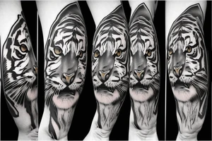 Realistic tiger on the arm tattoo idea
