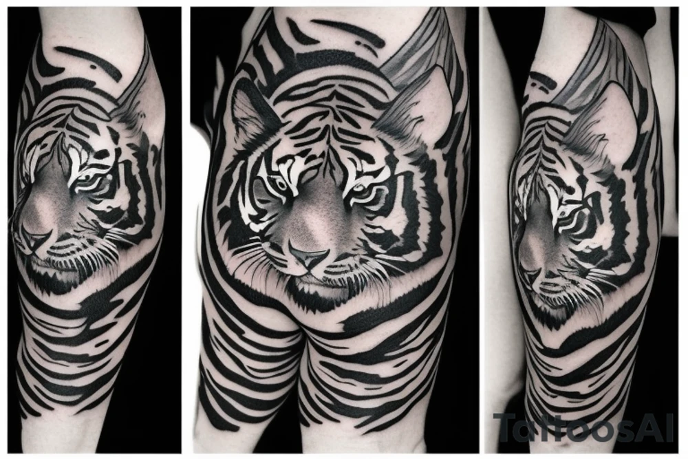 Realistic tiger and chakra tattoo idea