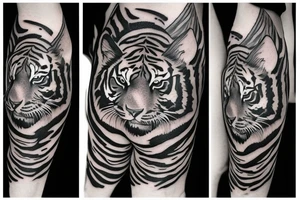 Realistic tiger and chakra tattoo idea