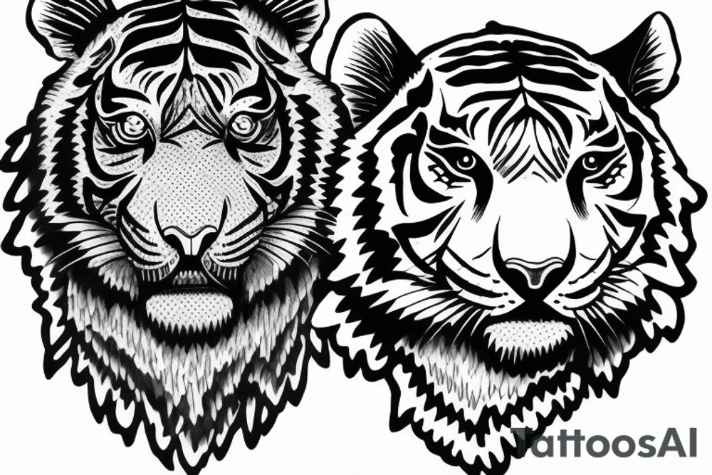 Tiger head tattoo idea
