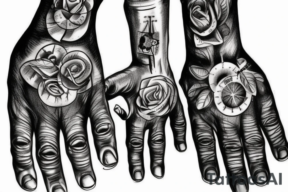 Realism bio mechanical hand tattoo idea