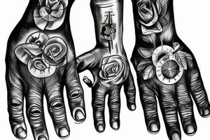 Realism bio mechanical hand tattoo idea