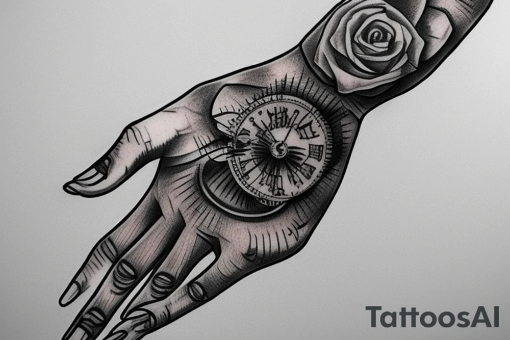 Realism bio mechanical hand tattoo idea