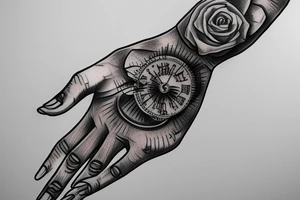 Realism bio mechanical hand tattoo idea