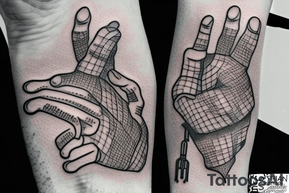 Realism bio-mechanical hand tattoo idea