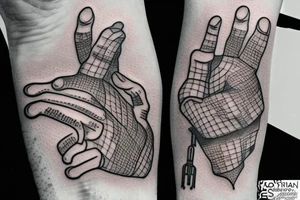 Realism bio-mechanical hand tattoo idea