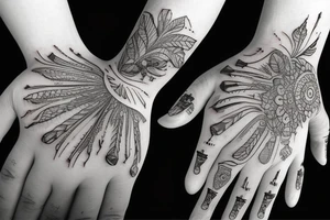 Realism bio-mechanical hand tattoo idea