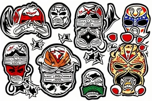 texas with a luchador tattoo idea