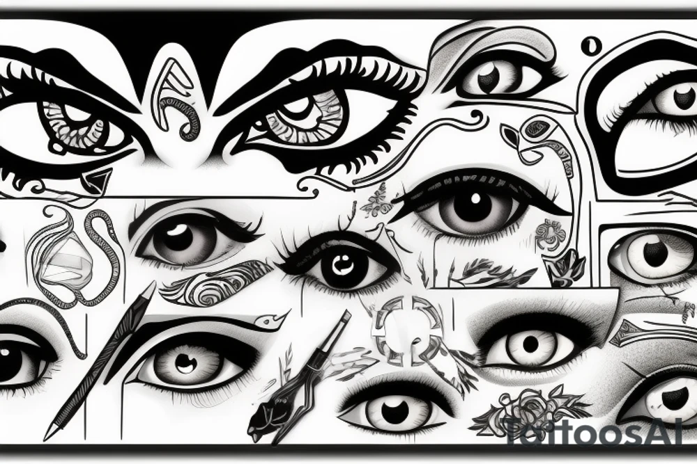 eye removal tattoo idea