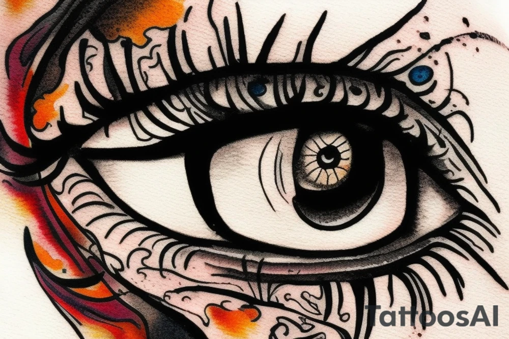 eye removal tattoo idea