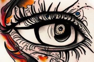 eye removal tattoo idea