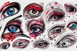 Eye on the bulge with specks of blood from the internal organs of the eye. tattoo idea