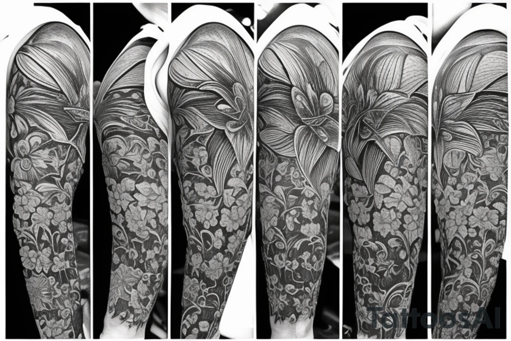 A lily flower behind a pocket watch tattoo idea A lily flower behind a pocket watch tattoo idea