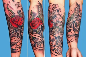 anchor with flowers tattoo idea