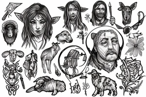a shepherd with staff tattoo idea