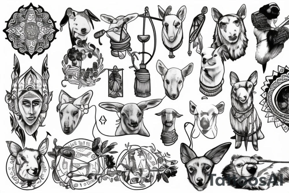 a shepherd with staff tattoo idea
