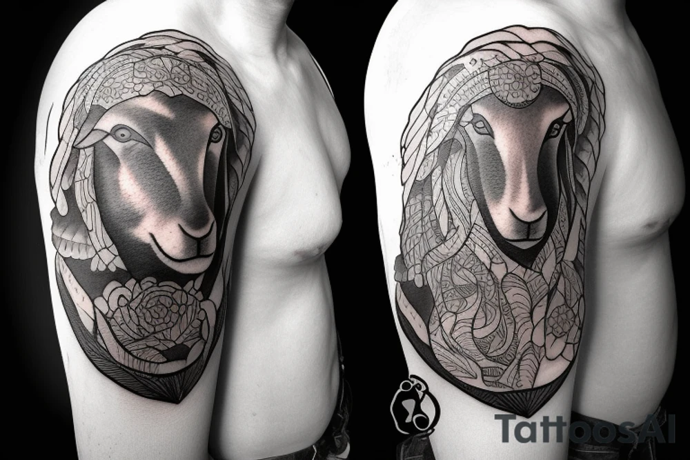 a sheep shepherd man tattoo idea
