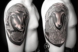 a sheep shepherd man tattoo idea