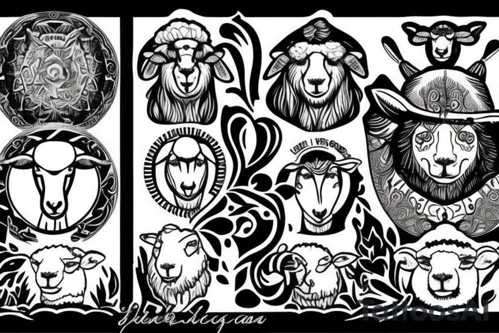 a sheep shepherd man tattoo idea